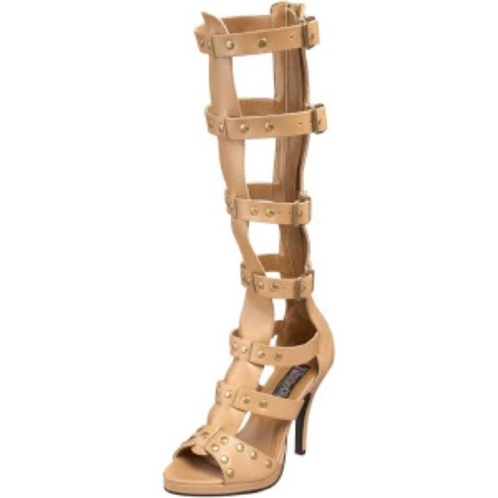 Funtasma Gladiator Heels Knee High 12 NEW tan